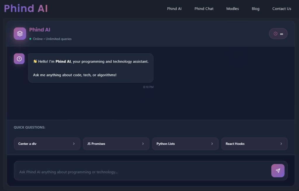 Phind- Best Websites for Coding